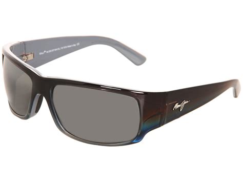 lyst maui jim world cup matte black rubber neutral grey sport sunglasses in gray