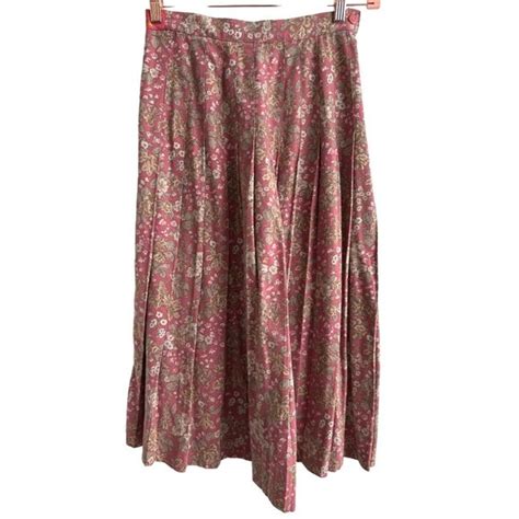 Laura Ashley Skirts Laura Ashley Womens Pink Brown Floral A Line