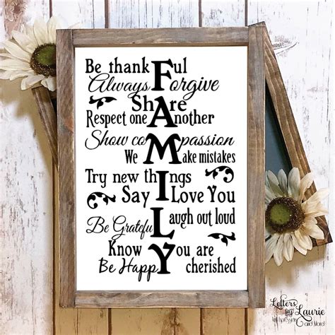 Family Gift - Family Rules Sign - Rustic Family Gift - Blended Family Gift - Family Sign- Family 