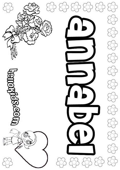 Printable anabell coloring pages baby annabell cute sheep. girls name coloring pages, Annabel girly name to color