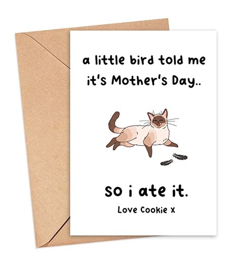 Funny Mothers Day Card From The Cat Mum Mom Mummy Mommy Mothers Day Personalised Funny Rude