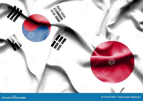 Waving Flag Of Japan And South Korea Stock Illustration Illustration