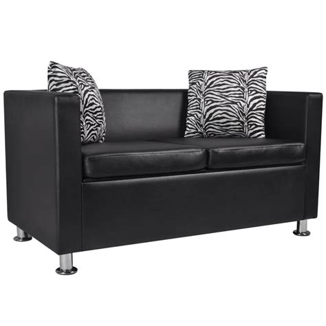 Einfach das 2er sofa aus kunstleder absaugen, feucht nachwischen, trocknen fertig. 2-Sitzer-Sofa Kunstleder Schwarz - my-shop24.ch