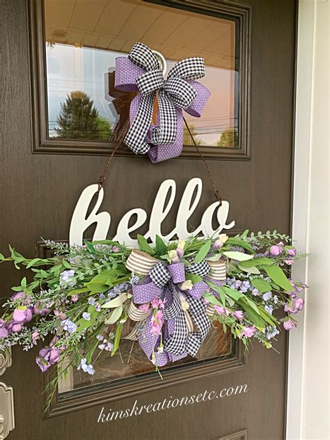 Summer Door Hanger Hello Wreath Front Door Wreath Summer Door Decor