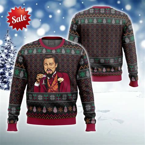 Christmas Leonardo Dicaprio Ugly Sweater Laughing Leo Meme Etsy Uk