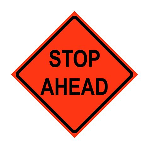 48 X 48 Roll Up Traffic Sign Stop Ahead