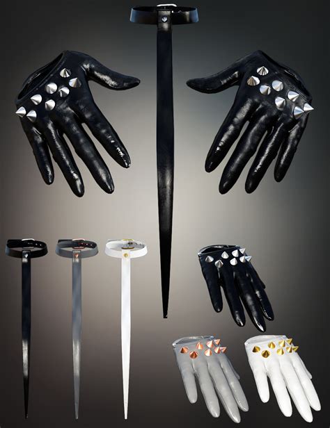 Gothic Style V6 Dforce Gloves And Necklace For Genesis 8 And 81