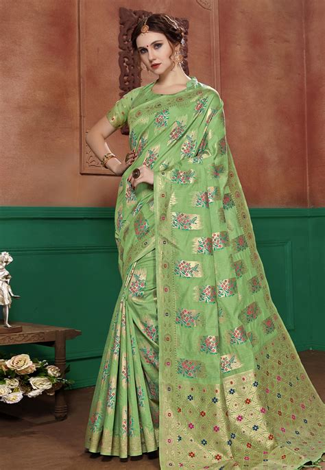Let us inform you that cotton saree is the most common and general type of saree that most women prefer. Buy Light Green Banarasi Cotton Silk Festival Wear Saree ...