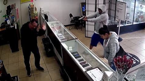 Surveillance Video Shows Armed Robbery At Highland T Mobile Store 3 Suspects At Large Ktla