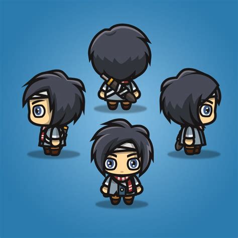 Ryu 4 Directional 2d Character Sprite Game Character Design Rpg