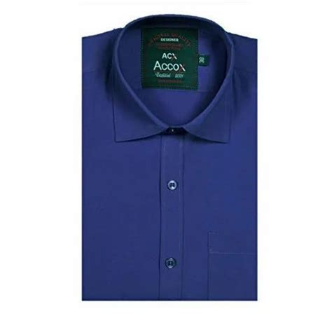 Plain Formal Wear Men Royal Blue Cotton Formal Shirt Size S Xxl At