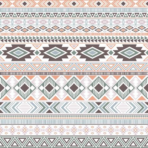 Abstract Native American Tribal Motifs Textile Print Ethnic Traditional
