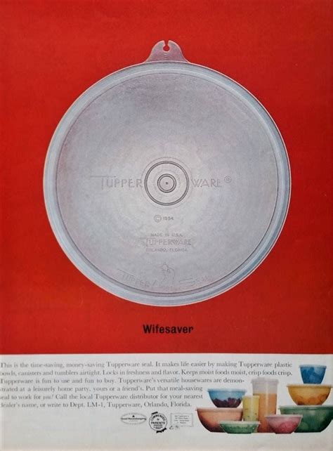 Tupperware Ad 1960s Iconic Wifesaver Deep Red Etsy Canada In 2022