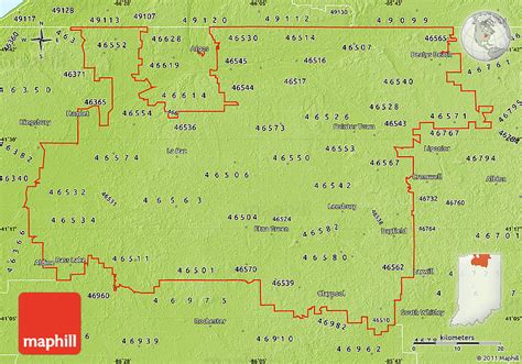 Physical Map Of Zip Codes Starting With 465