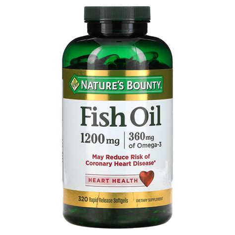 Natures Bounty Fish Oil 1200 Mg 320 Rapid Release Softgels