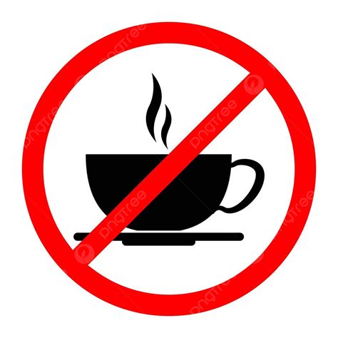 No Coffee Drink Sign Vector Illustration Cup Forbidden No Vector Cup