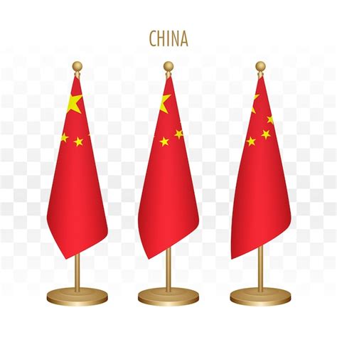 Premium Vector Standing Flag Of China 3d Vector Illustration Isolated
