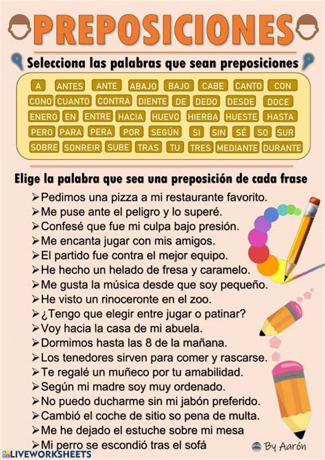 Preposiciones Ficha Interactiva Teaching Spanish Spanish Worksheets Spanish Lessons