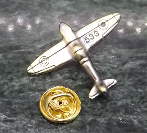 Wwii Spitfire Plane Lapel Pin Personalised T Antique Bronze Etsy
