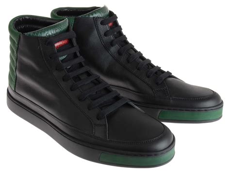 Gucci Ribbed Detail Hi Top Sneakers In Black For Men Lyst