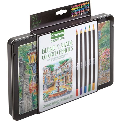 Crayola 50 Count Signature Blend And Shade Colored Pencils In Decorative