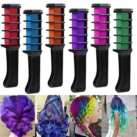 6pcscolor Disposable Hair Dye Comb Hair Dyeing Chalk For Temporary