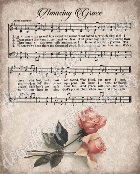 Large Print Amazing Grace Lyrics Printable
