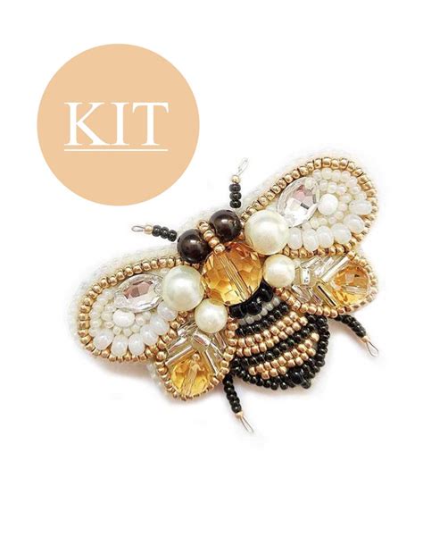 Bee Jewelry Kit Handmade Brooch Kit Beaded Bee Kit Beaded Etsy