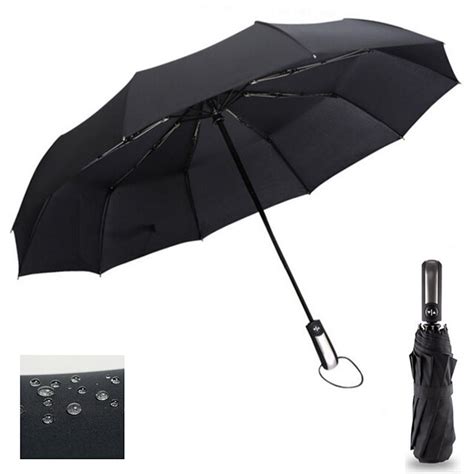 Wind Resistant Three Folding Automatic Umbrella Rain Women Auto Luxury