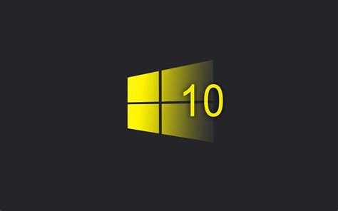 Download Wallpapers Windows 10 Yellow Creative Logo Minimalism
