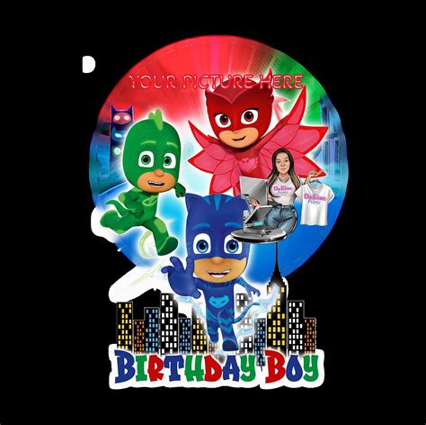 Pj Mask Birthday You Add Your Own Name And Pic Etsy