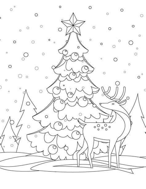 Dessin Hiver Arbre De Noël Coloriage à Imprimer Christmas Tree
