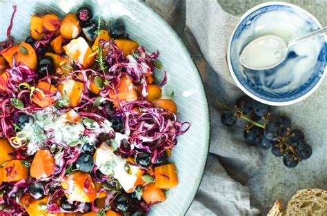 Warm Autumn Salad With Almond Thyme Drizzle