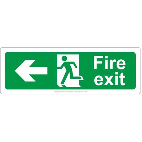 Fire Exit Arrow Left Sign Jps Online