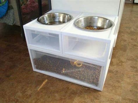 If you recall, last year we built plumbing pipe open dog or cat pet feeding station that can be custom sized to your specifications. DIY Feeding Station for Dogs from plastic storage boxes | Dog and cat goodies (all) | Pinterest ...