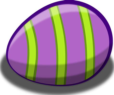 Purple Striped Easter Egg Vector Clipart Image Free