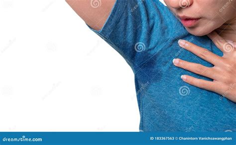 Woman With Hyperhidrosis Sweating Armpit Wet Royalty Free Stock Photo