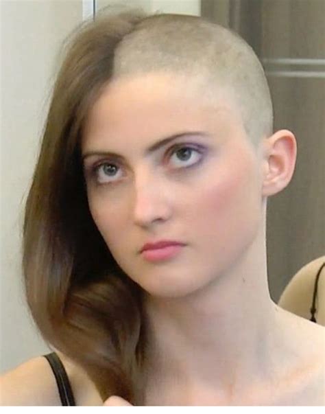 Pin By Rob Caldar On To Have And Half Not Half Shaved Hair Bald Haircut Girl Haircuts