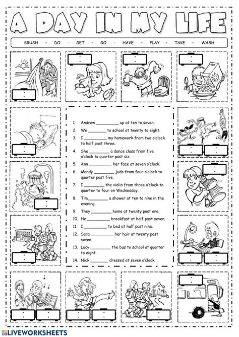 A Day In My Life Interactive Worksheet Daily Routine Worksheet