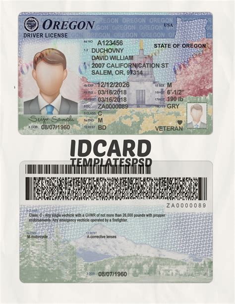 Oregon Driver License Psd Id Card Templates Psd