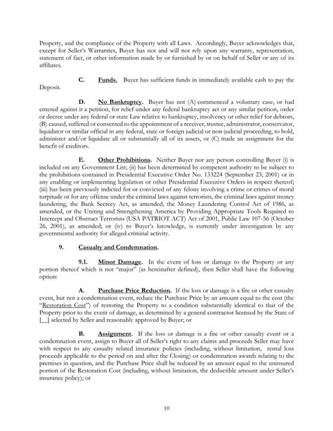 Form Of Purchase And Sale Agreement For Sale Leaseback Transactions Bluelinx Holdings Inc