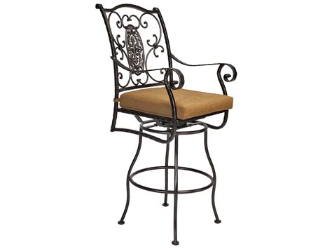Ow Lee San Cristobal Wrought Iron Swivel Bar Stool Arm Chair 653 Sbs