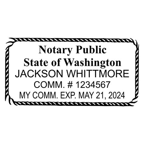 Washington State Notary Rectangle Seal Simply Stamps