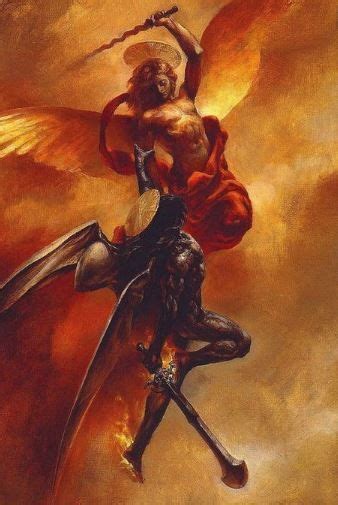 El Príncipe Celestial En Batalla Contra Lucifer Arte De ángel San