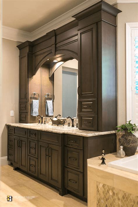 Traditional Double Vanity With Arch And Storage Towers In Master Bath Remodeled By Kbf Design