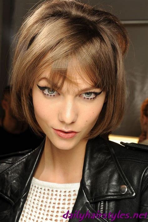 19 Chin Length Layered Bob With Bangs Short Hairstyle Trends The