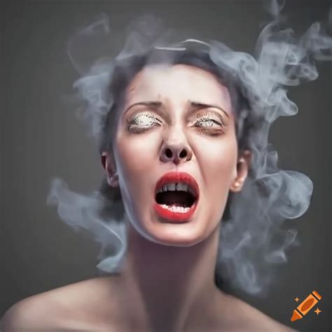 Expressive Artwork Of A Screaming Woman With Smoke On Craiyon