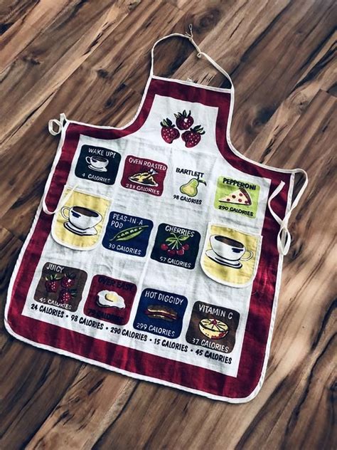 Count Those Calories Vintage Calorie Counter Full Apron 1960s Free Shipping Bartlett