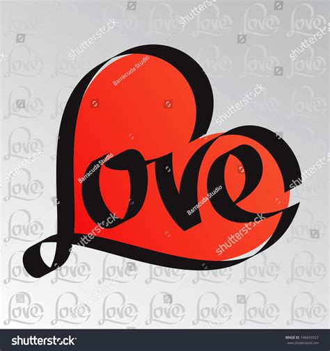 Heart Typography Love Calligraphy Stock Vector Illustration 146693327