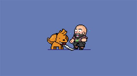 Golden Retriever With A Knife Based On Real Events Rpixelart